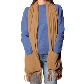 Sash & Bloom Heated Scarf Nude – Super-Soft and Stylish Portable with Pockets, 3 Settings, Heats Up To 55 degrees, Auto-Off, For Sport Games, Camping, Hiking, Walking, Office, Home