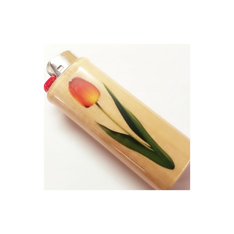 Tulip Lighter Case Holder Sleeve Cover Spring Flowers Fits Bic