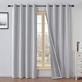 FancyRoof 100% Blackout Curtains 84 Inch Length 2 Panels Set, Black Out Curtains for Living Room, Off-White Thermal Insulated Grommet Drapes Bedroom Luxury Decor Privacy(52W × 84L inch, Off-White)