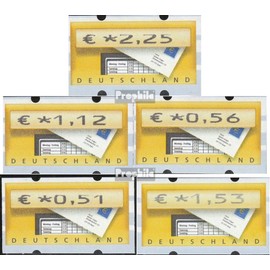 FRD (FR.Germany) ATM5, Theorem 2 completely (0,51,0,56,1,12,1,53,2,25 Nominal) fine used/cancelled 2002 Variable value stamp (Stamps for collectors) Stamp on stamp