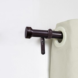 Heavy Duty Curtain Rods for Windows 18 to 88 Inch, Adjustable Length 1 Inch Diameter Window Curtain Rod with Aluminium Finials, Antique Bronze