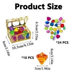 JBLJDWD 35 Pcs Treasure Chest, Treasure, Pirate Treasure Chest Treasure Party Multicolour Swim Toy for Summer Pool Birthday Celebrations for Girl and Boy