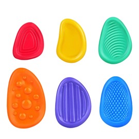 6 Pcs Quiet Fidget Toys,Sensory Worry Stones,Worry Stones For Kids,Social Emotional Textured Worry Silent Fidget Toys,For Textured Soft Worry Stone For Autism Kids Calming