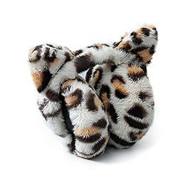 RUIXIA Ladies Leopard Print Winter Ear Muffs Girls Faux Fur Furry Earmuffs Fluffy Outdoor Ear Covers Foldable Warm Ear Warmer Skiing Running Cat Ears Covers Protector Outdoot Soft Windproof Earmuff