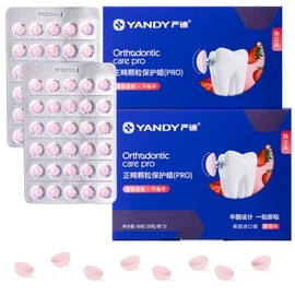 YANDY Cera de ortodoncia para aparatos dentales, gránulos de cera protectora, 180 paquetes higiénicos individuales, sabor fresa