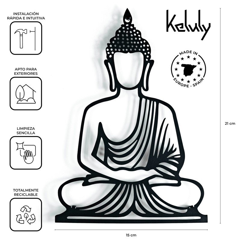 keluly Metal decoration. Floating wall sculpture, with shadows, made of