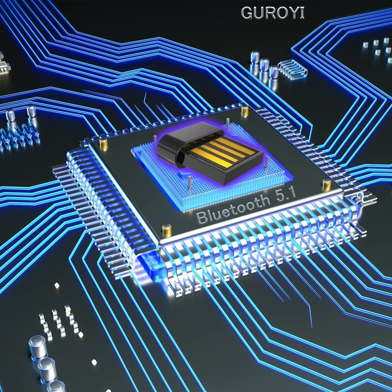 GUROYI Bluetooth 5.1 USB Adapter, Bluetooth 5.1 Technology, Ultra Small,