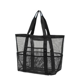 LiJuanWang Beach Bag, Mesh Beach Bag Large with Multiple Pockets, Shoulder Bag, Women's Bath Bag, Beach Tote Bag, Women's Foldable Handbags, Shopping Bag, for Family, Beach, Picnic, Travel