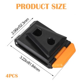 4 Belt Clips, Toughbuilt, Heavy Duty Quick Release Tool Belt Clips for Toughbuilt Pouch, Ideal for Electricians and Carpenters, Black and Orange, 81 * 52 * 25cm