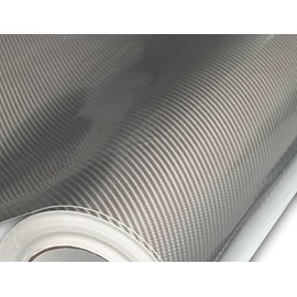6D Ultra High Gloss Gray Carbon Fiber Vinyl Car Wrap Adhesive Film Roll (10FT x 5FT)