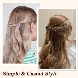 CUSARA Vintage Hair Barrettes for Women Girls 10PCS French Elegant Tortoise Hair Clips Barrettes（10 COLORS）