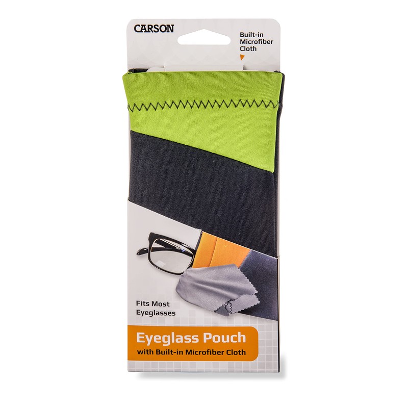 Carson Eyeglass Pouch with Built-in Microfiber Cloth for Eyewear and