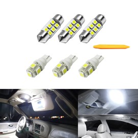 Xotic Tech 6pcs LED Interior Side Door Trunk/Cargo Area & Map Dome Lights Bulbs Direct Fit Kit + Install Tool Compatible with Honda Accord Sedan Coupe 2003-2007