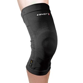 Zamst ZK-Motion Sports Knee Brace, Comfortable Knitted Fabric, Flexible Resin Support, Knee Support for Sprains on the Cross, Inner and Outer Band, Basketball, Volleyball, Football, Ski, Size (L)