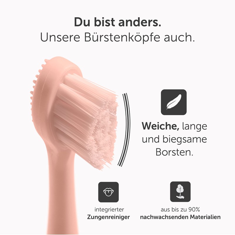WonderSmile Wondersmile Ersatzbürsten Schallzahnbürste (Soft, Atomic Rose, 12er Pack) -