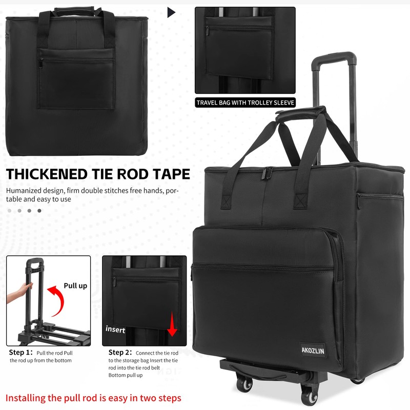AKOZLIN Desktop Gaming Computer Tower PC Carrying Case with Detachable