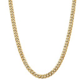 Necklace Real 18Kt Yellow Gold Filled Solid 8mm Curb Cuban Chain 55 cm : 22 inch