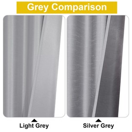 Chyhomenyc Uptown 2 PCS Light Grey Short Curtains 24 inch Length, Light Filtering Faux Silk Slub Fabric Cafe Curtains for Bathroom Bedroom Small Windows, 30Wx24L inch, 2 Pieces