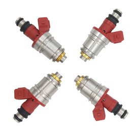 JESBEN FJ342 4Pcs Set Fuel Injectors Nozzles 1 Hole Replacement for Nissan Pickup 2.4L 1995 D21 2.4L 1990-1994 16600-86G00 JS21-1