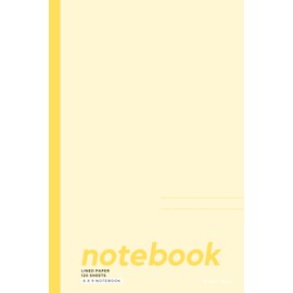 Notebook, College Ruled Lined Paper 120 Sheets 6 x 9: Kawaii Cute Minimalist Pastel Yellow Notebook for Work, School, Students, Girls, and Boys