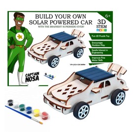 Teni & Tayo - Build a Solar Powered Car | STEM Kit for Kids | Build and Paint Wooden Car | Ages 4-8, 8-12 | Educational DIY Wooden 3D Puzzle for Boys & Girls