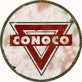 Sylty Conoco Gas Station Sign Man Cave Garage Car Motor Oil Sign 12X12 Inch