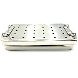 MuskalMed Stainless Steel Sterilization Tray 8'' x 4" x 1.5'' (20 x 10 x 4 cm)