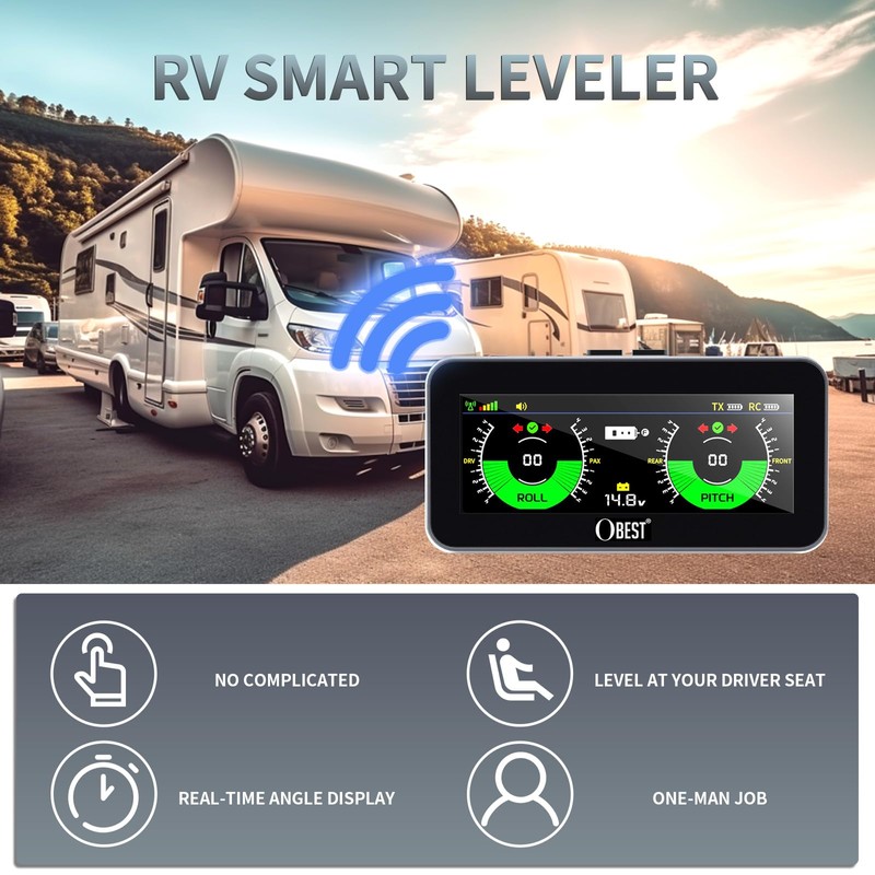 Wireless RV Leveling System, Smart Electronic Camper Leveler, Automatic Trailer