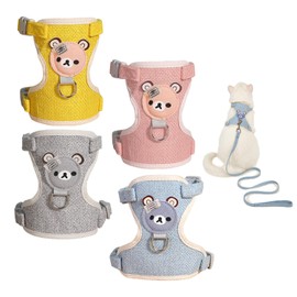 4 Pieces Of Cat Leashes, Adjustable Leashes, Cute Cartoon Leashes, Pet Outdoor Accessories, Pet Supplies