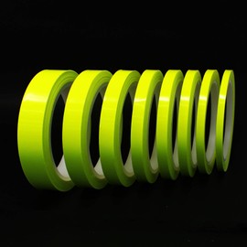 Finest Folia Decorative Shiny Strips for Car, Motorcycle, Boat, Model Making, Silver, Chrome, 10 Metres, neon yellow
