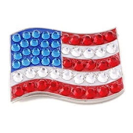Bonjoc Crystal Golf Ball Marker & Hat Clip - Flag - USA