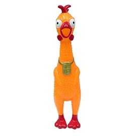 Animolds Squeeze Me Rubber Chicken Toy | Screaming Squeaky Chicken for Kids & Dogs | Novelty Prank Gag Gift (1 Pack Solid)