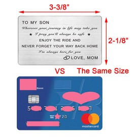 Son Wallet Card from Mom, To My Son Wherever Your Journey In Life May Take You, Son Gifts from Mom, Wallet Insert for Son, Always Be Safe Son, Birthday Gifts, Father's Day