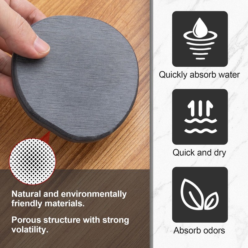 Pndeyo Water Absorbing Stone Coasters, Fast Drying Diatomite Cup Tray,