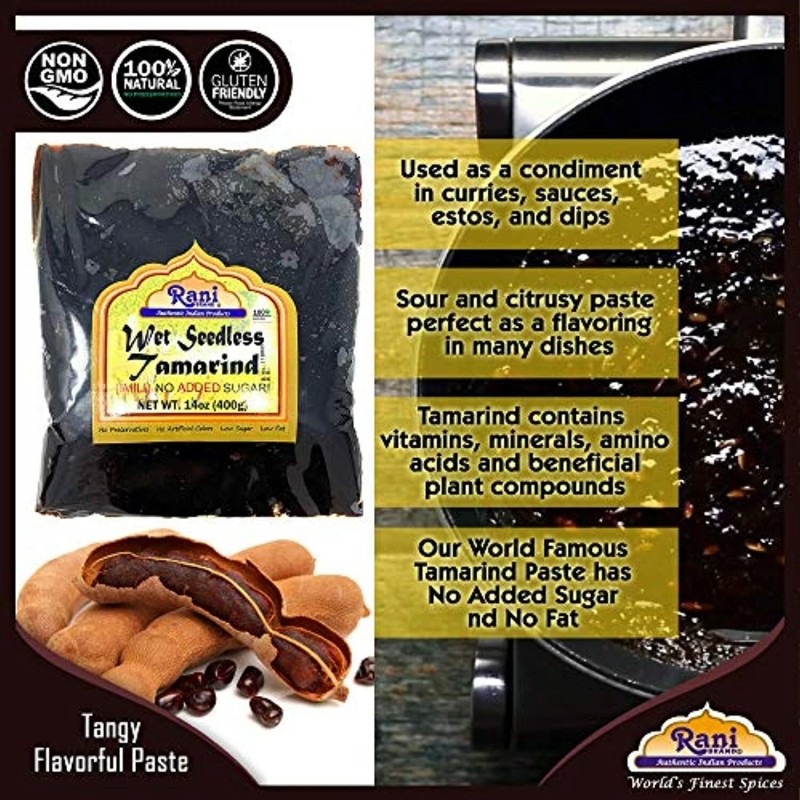 Rani Tamarind, Wet Seedless Block/Slab (Imli) 14oz (400g)