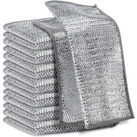 DyPinYise Multipurpose Wire Miracle Cleaning Cloths, Magnifying Wire Dishwashing Rags for Wet and Dry Mesh Microfiber Cleaning Cloth for Metal, Kitchen, Dishes