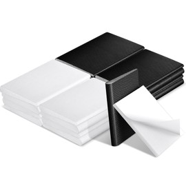 Zonon 16-Piece Door Corner Seal Weatherstripping Exterior Draft Stopper Adhesive Corner Seal Pads for Weather Stripping and Draft Protection (Black,White)