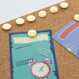 500pcs Drawing Pins, BetterJonny 9.5mm Gold Push Pins Iron Thumb Tacks Head Nail Pin Doornail for Office or DIY