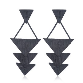 ALoveSoul Triangle Earrings for Women Stacked Triangle Drop Dangle Stud Earrings, Black