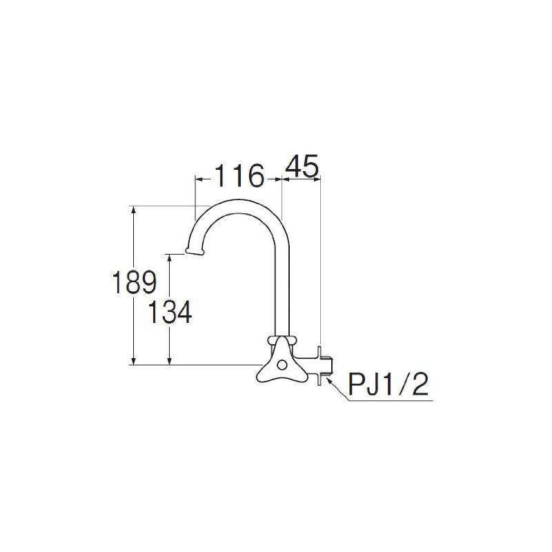 SANEI Horizontal Freedom Faucet Foam Discharge Vine Neck Pipe JA26J-13