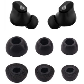 Rqker Foam Eartips Compatible with Beats Studio Buds Earbuds, 3 Pairs S/M/L Sizes Soft Memory Foam Replacement Ear Tips Earbud Tips Eartips Compatible with Beats Studio Buds, Black SML