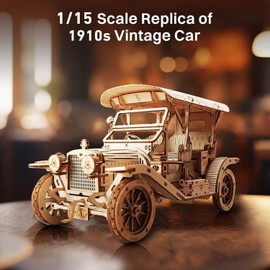 ROKR 1:15 3D Wooden Puzzle DIY Model Vintage Car Toy Hobby Xmas Gifts for Teens