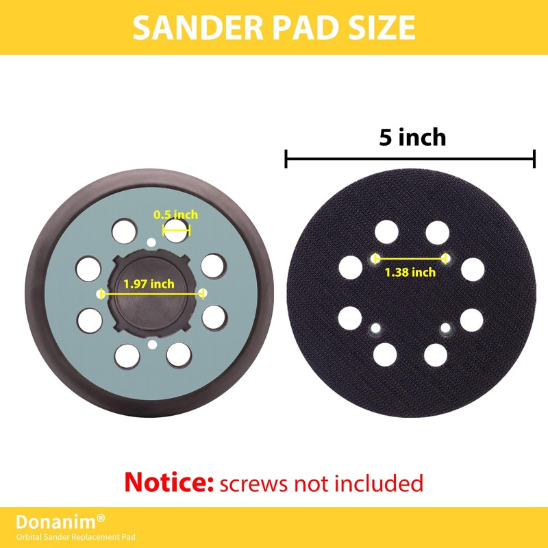 2 Pack Sander Pad for DWE64233 N329079, 5 Inch Hook