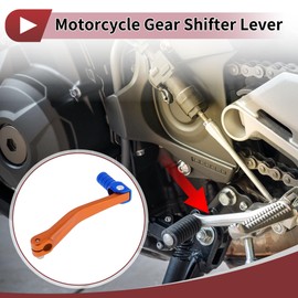 INFINAUTO Folding Motorcycle Gear Shifter Lever for Yamaha TTR 50cc Aluminum Alloy Pedal Shift Lever Arm Orange Lever Blue Head