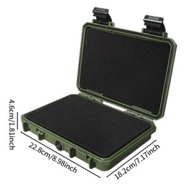 Fonowx Waterproof Hard Case Organizer Protection Protective Storage Box for Home Emergency Repairs Electronic Lens Action Camera, Green