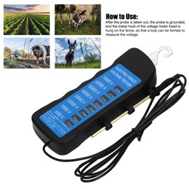 Ejoyous Electric Fence Voltage Tester, Multi Light Voltage Detection Portable for Farm Supply Fencing ABS 7000 V Pasture Fence Tester for Reliable Farming Fence Testing