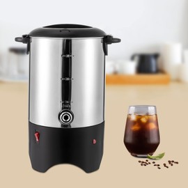 GXFCHYL Commercial Grade Stainless Steel 30 Cups Coffee Urn with Plastic Filter & Faucet 5.2L 1KW Electric Heatable Coffee Maker Hot Water Urn for Home, Party, Office, Wedding (5.2L)