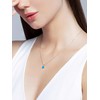 KristLand 925 Sterling Silver Gold-Plated Necklace Silver Opal Necklaces for
