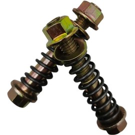 Car Exhaust Manifold Bolts,Steel M10x1.5 mm Exhaust Bolts and Nuts Kit with Springs for Exhaust Gasket，Auto Parts Replacement Exhaust Bolt and Spring Hardware Kit Fit for Most Cars,2 PCS