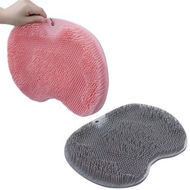 2-Pack Luxury Back Scrubber Mat with Massage Function, Foot Exfoliating Pad, TPR Non-Slip Bath Brush Mat, Strong Suction Cups Bath Mat, Bathroom Tool Suitable for Home Bath Shower